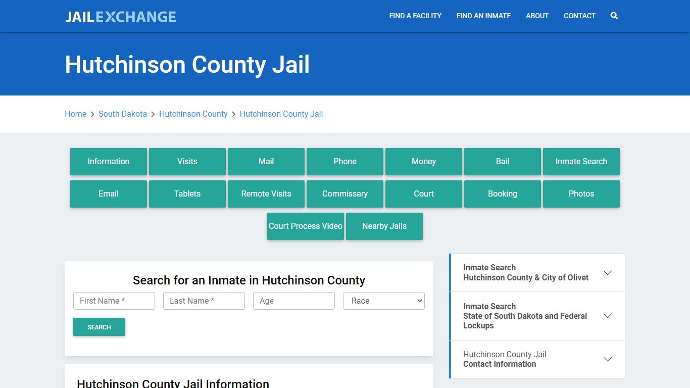 Hutchinson County Jail Roster Lookup, SD, Inmate Search