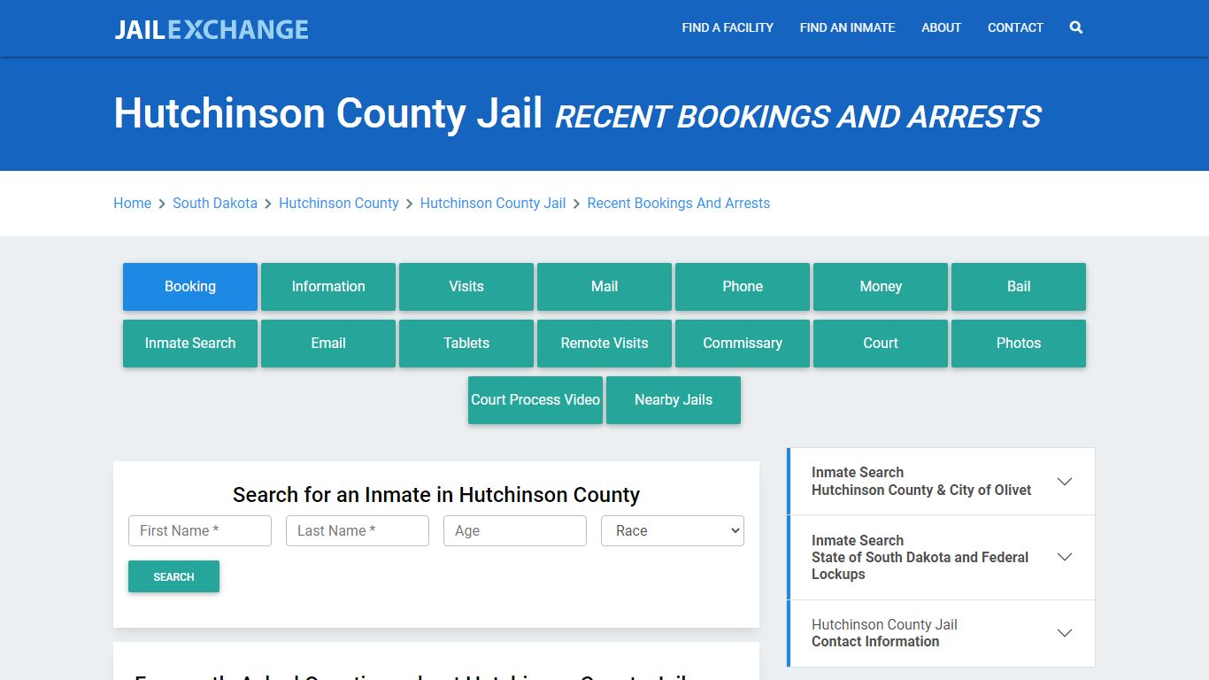 Hutchinson County Jail Recent Bookings And Arrests - Jail Exchange